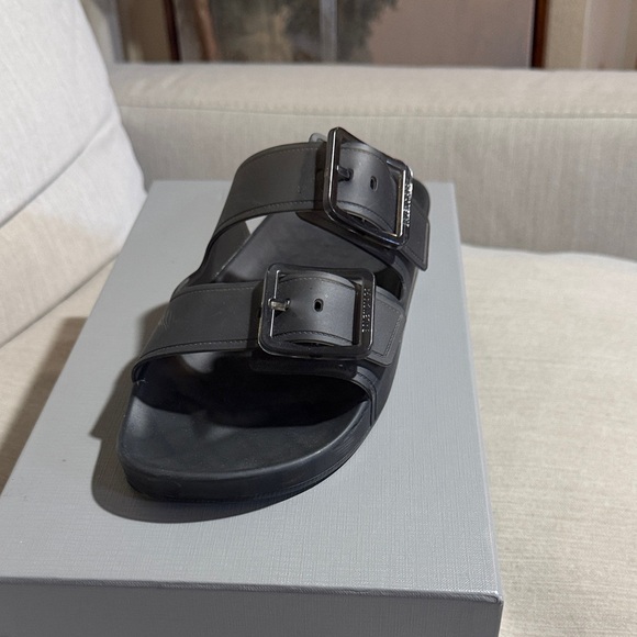 Balenciaga Black Double-Buckle Sandals